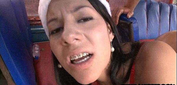  Freaky latina teen with braces sucks dick 21